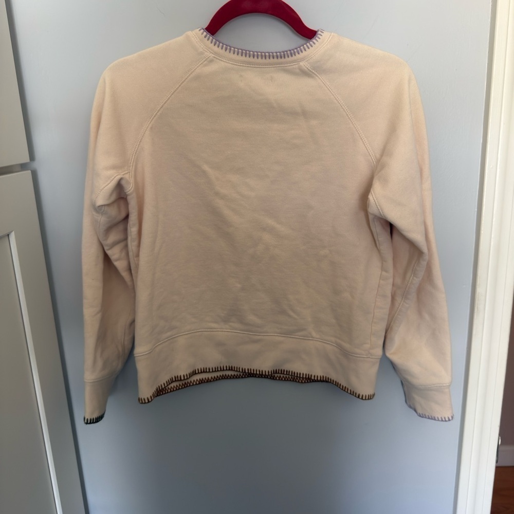 Madewell Cream and Purple Trim Crew Neck Sweater - Picture 5 of 5
